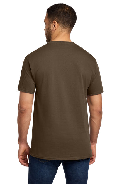 Custom Embroidered Port & Co T-Shirts  in Brown