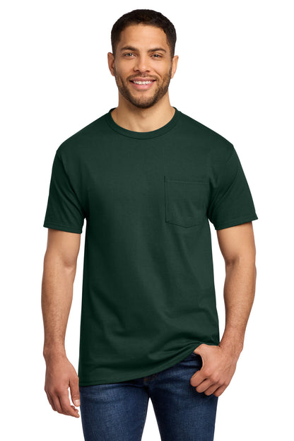 Custom Embroidered Port & Co T-Shirts  in Dark Green