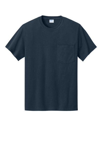 Custom Embroidered Port & Co T-Shirts  in Deep Navy