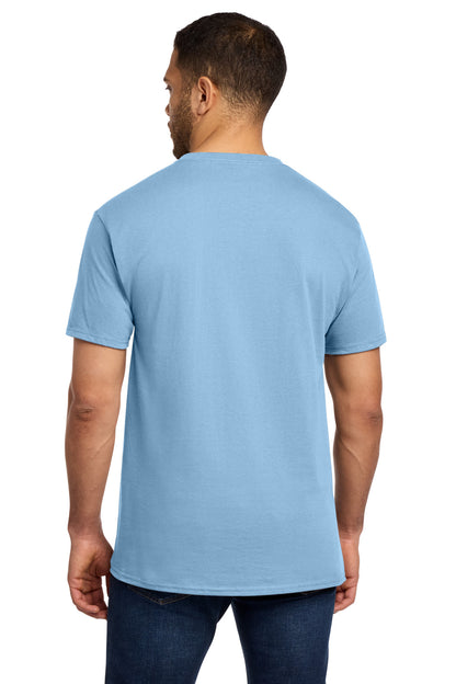 Custom Embroidered Port & Co T-Shirts  in Light Blue