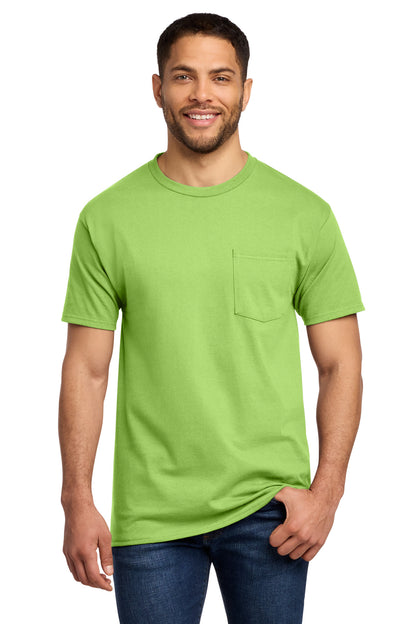 Custom Embroidered Port & Co T-Shirts  in Lime