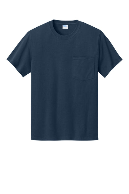 Custom Embroidered Port & Co T-Shirts  in Navy