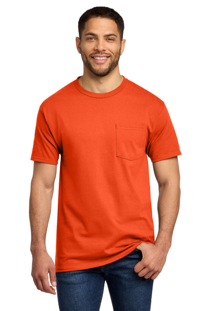 Custom Embroidered Port & Co T-Shirts  in Orange