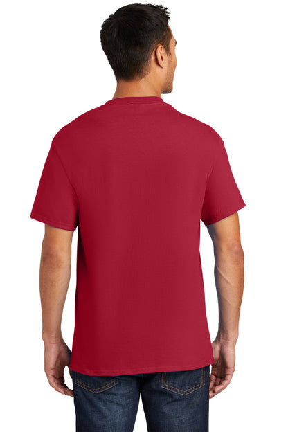 Custom Embroidered Port & Company Essential Pocket Tee. PC61P,Red