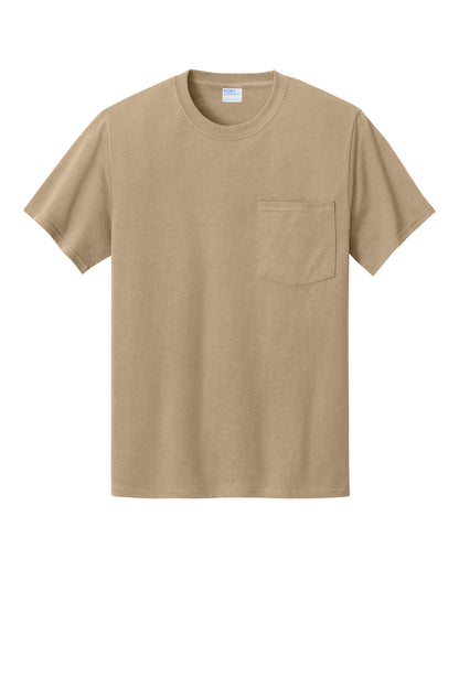 Custom Embroidered Port & Co T-Shirts  in Sand