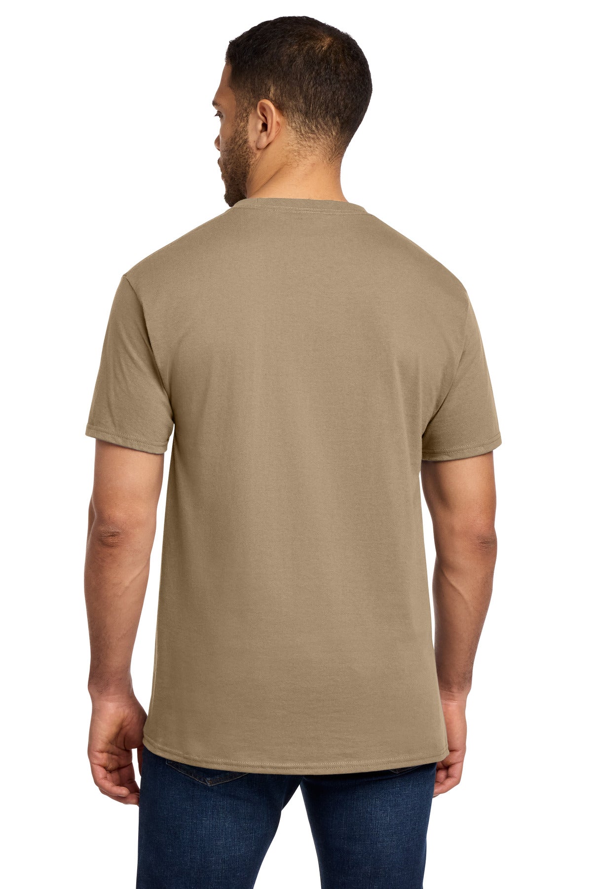Custom Embroidered Port & Co T-Shirts  in Sand