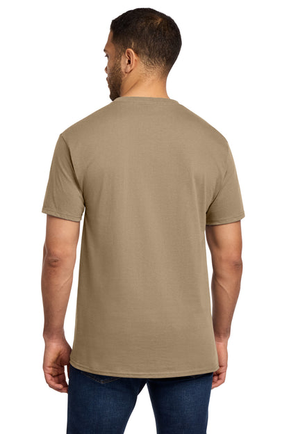 Custom Embroidered Port & Co T-Shirts  in Sand