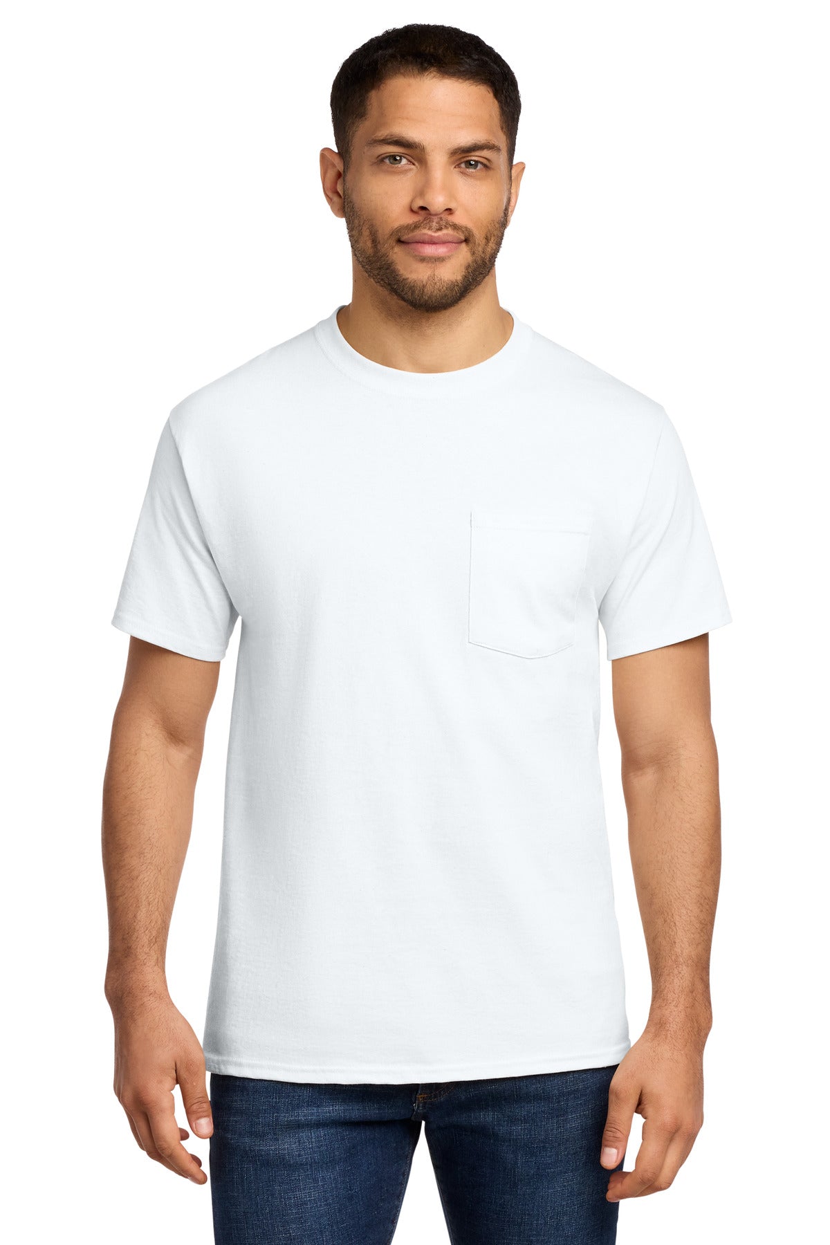Custom Embroidered Port & Co T-Shirts  in White