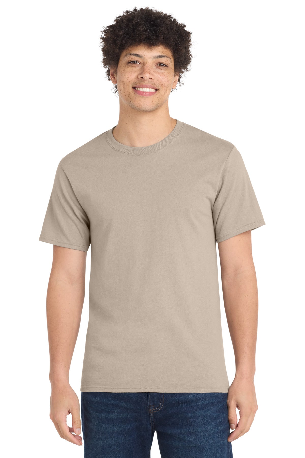Custom Embroidered Port & Co Clothing in Light Sand
