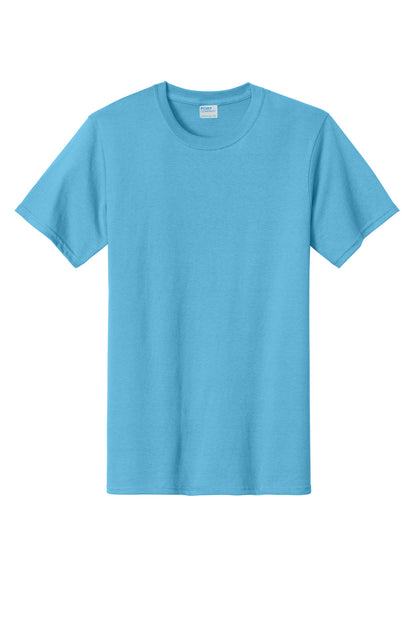 Custom Embroidered Port & Co T-Shirts  in Aquatic Blue