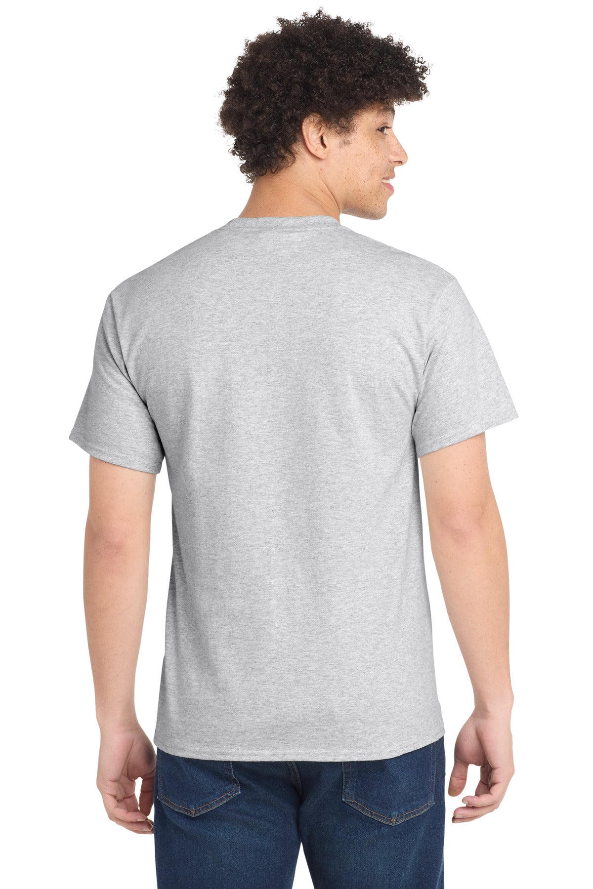 Custom Embroidered Port & Co T-Shirts  in Ash