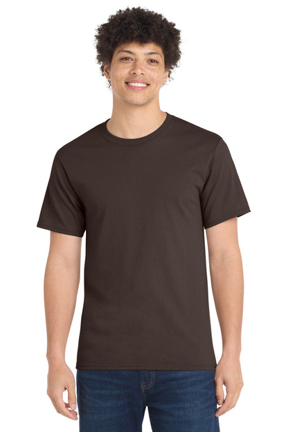 Custom Embroidered Port & Co T-Shirts  in Brown