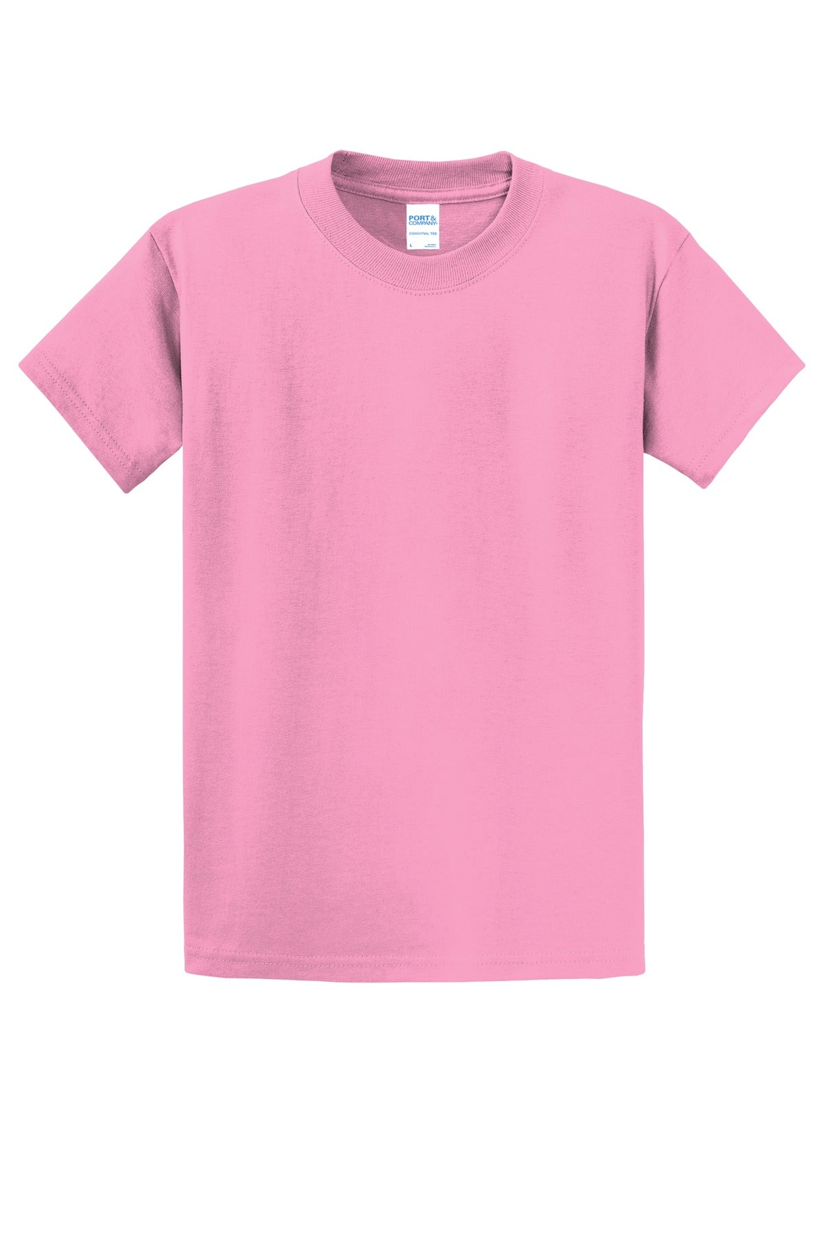 Custom Embroidered Port & Co T-Shirts  in Candy Pink