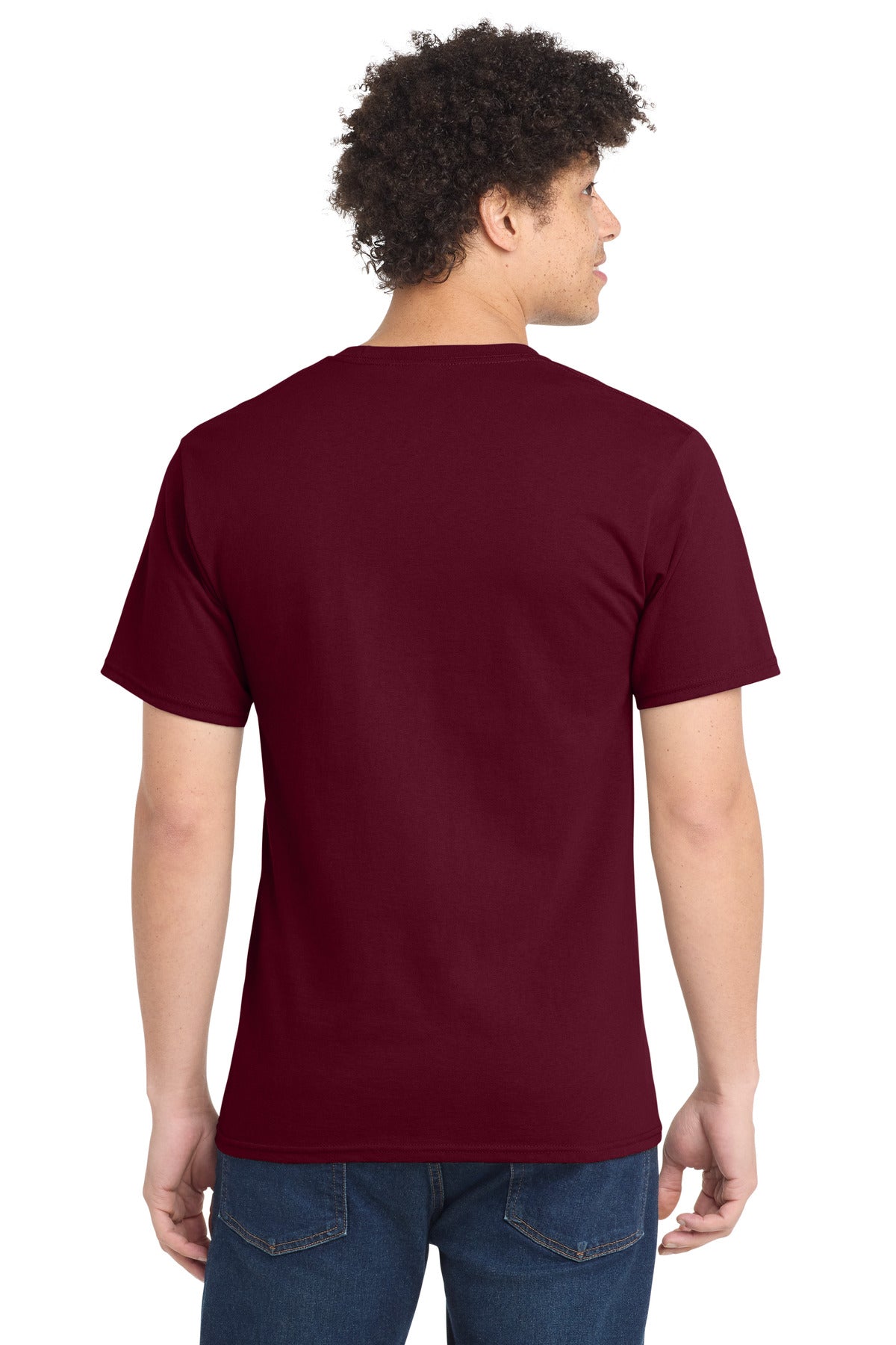 Custom Embroidered Port & Co T-Shirts  in Cardinal