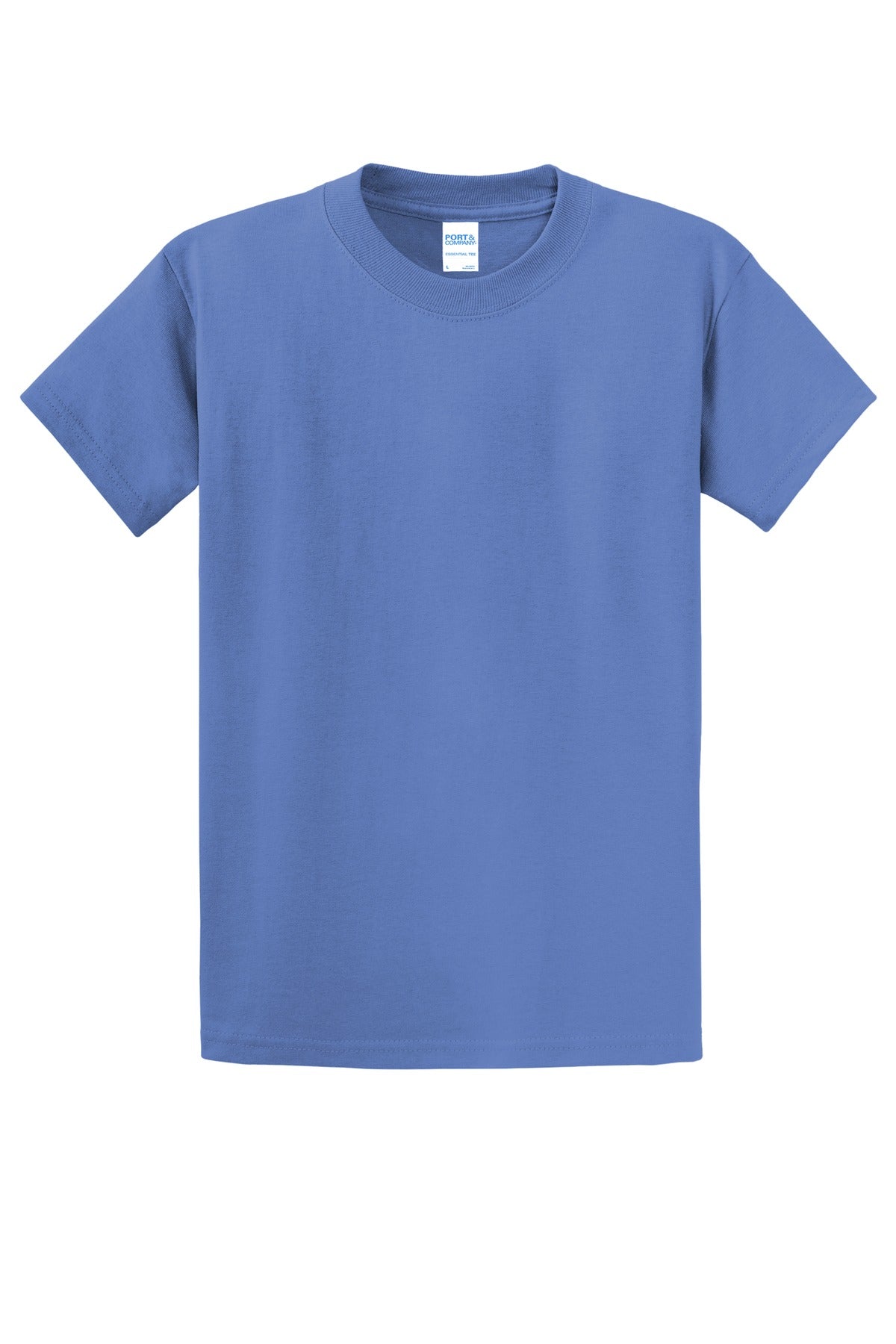 Custom Embroidered Port & Co T-Shirts  in Carolina Blue