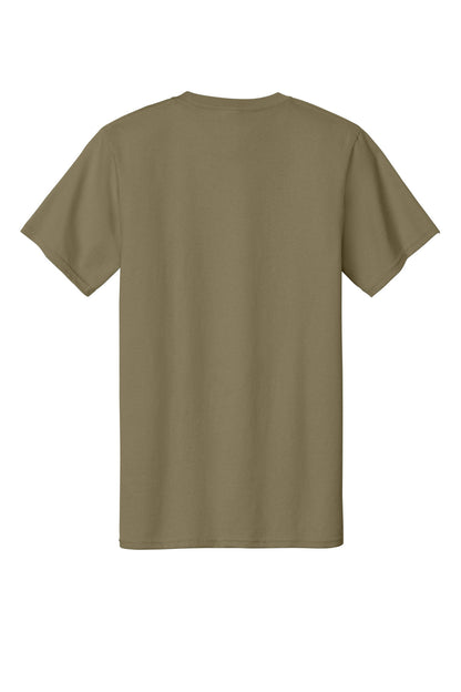 Custom Embroidered Port & Co T-Shirts  in Coyote Brown