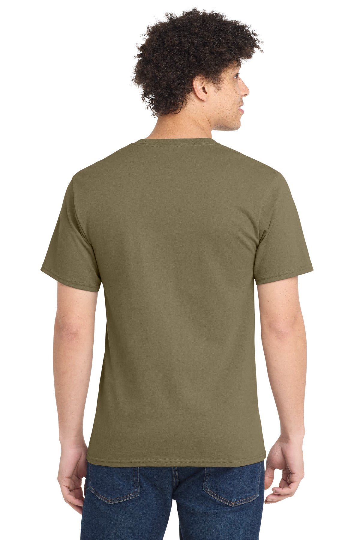 Custom Embroidered Port & Co T-Shirts  in Coyote Brown