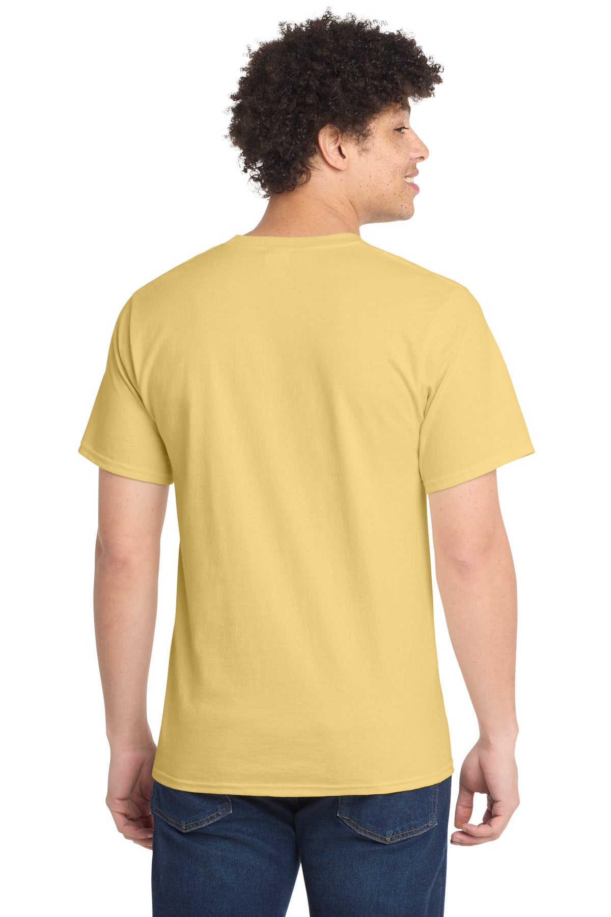 Custom Embroidered Port & Co T-Shirts  in Daffodil Yellow