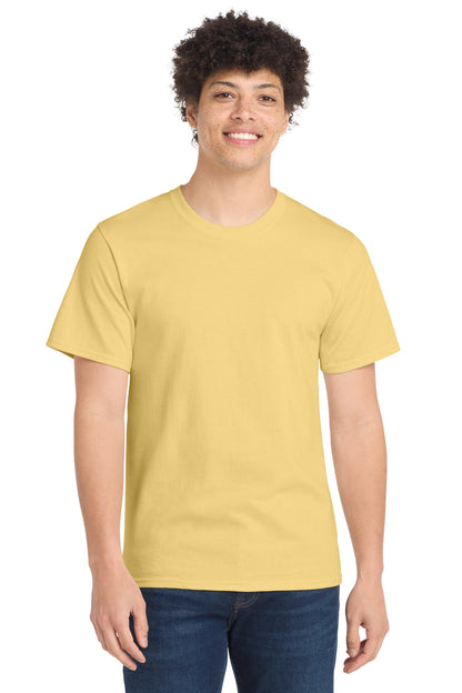Custom Embroidered Port & Co T-Shirts  in Daffodil Yellow