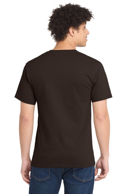 Custom Embroidered Port & Co T-Shirts  in Dark Chocolate Brown