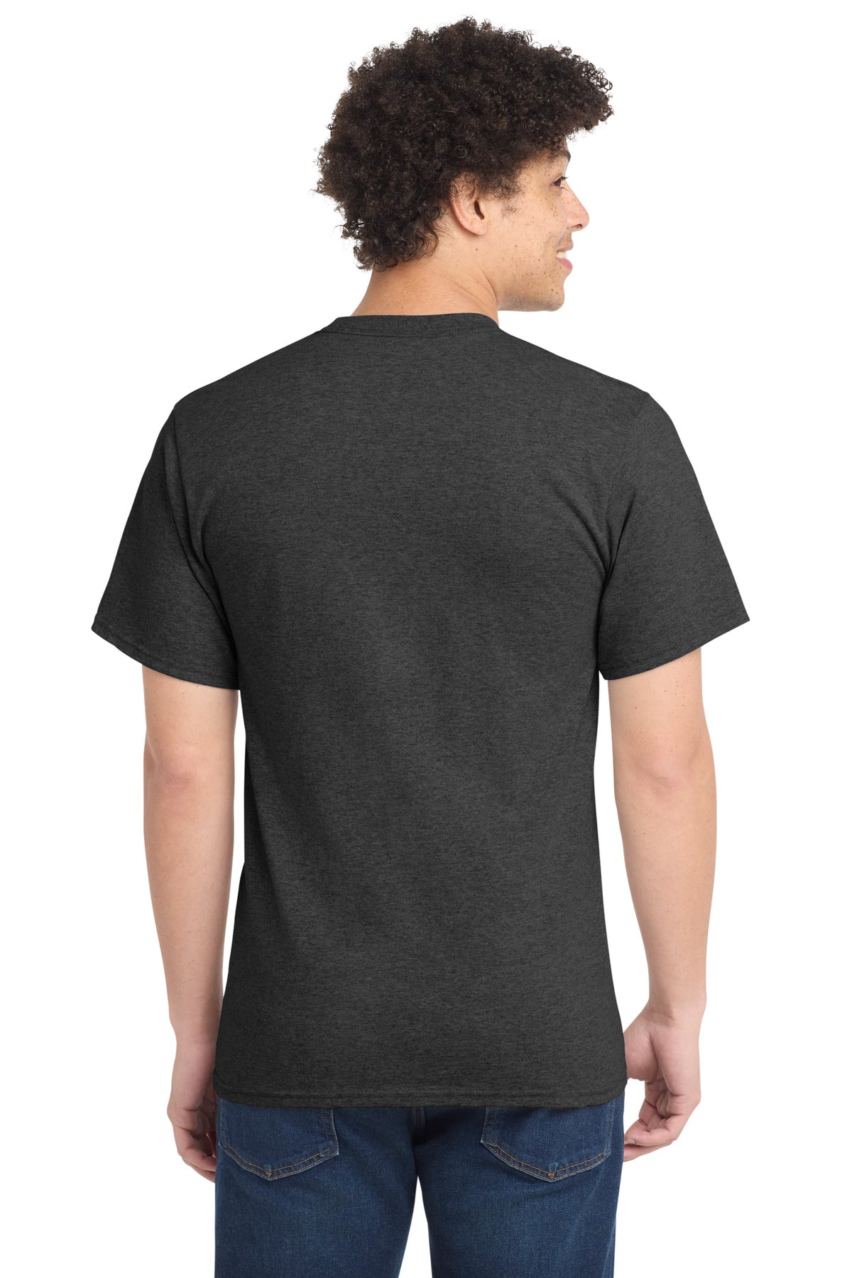 Custom Embroidered Port & Co T-Shirts  in Dark Heather Grey