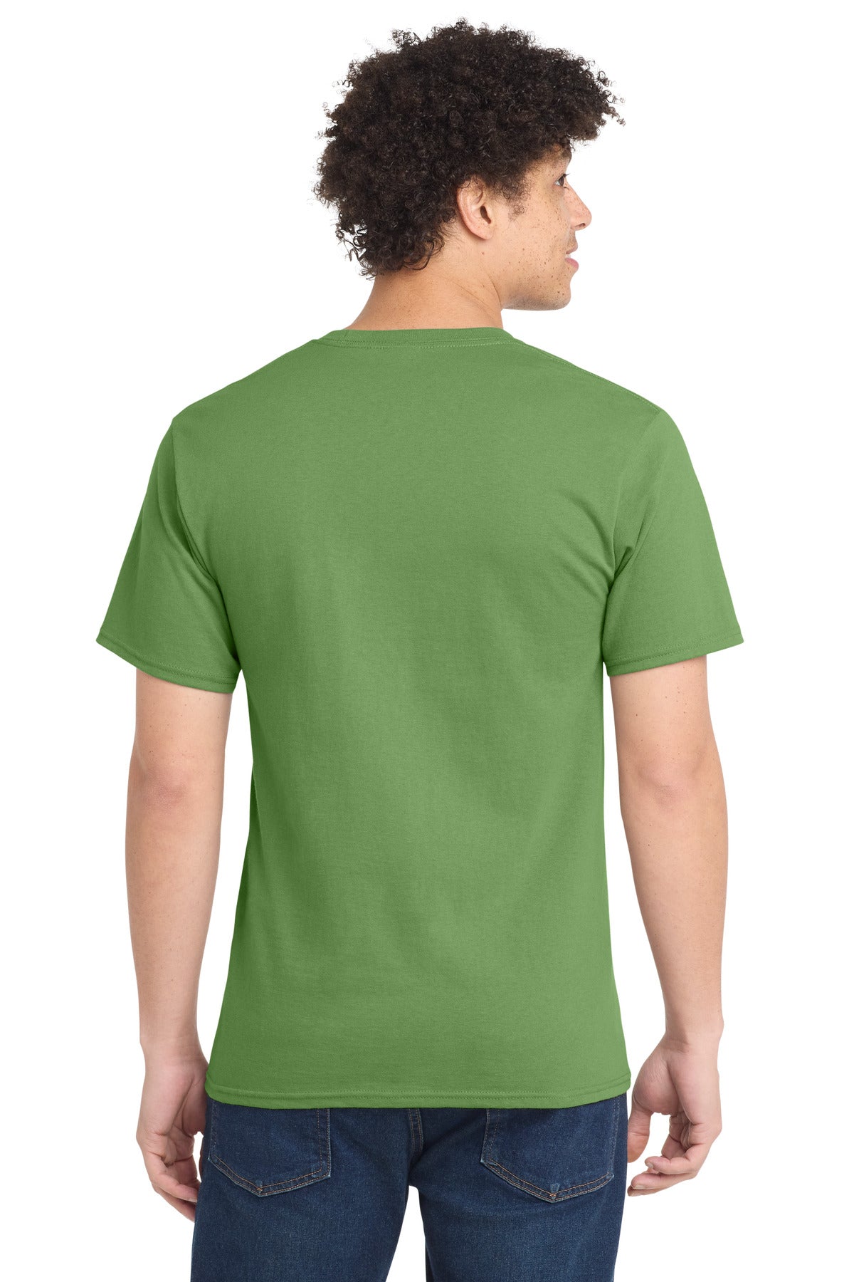 Custom Embroidered Port & Co T-Shirts  in Dill Green