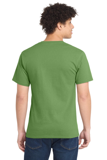 Custom Embroidered Port & Co T-Shirts  in Dill Green
