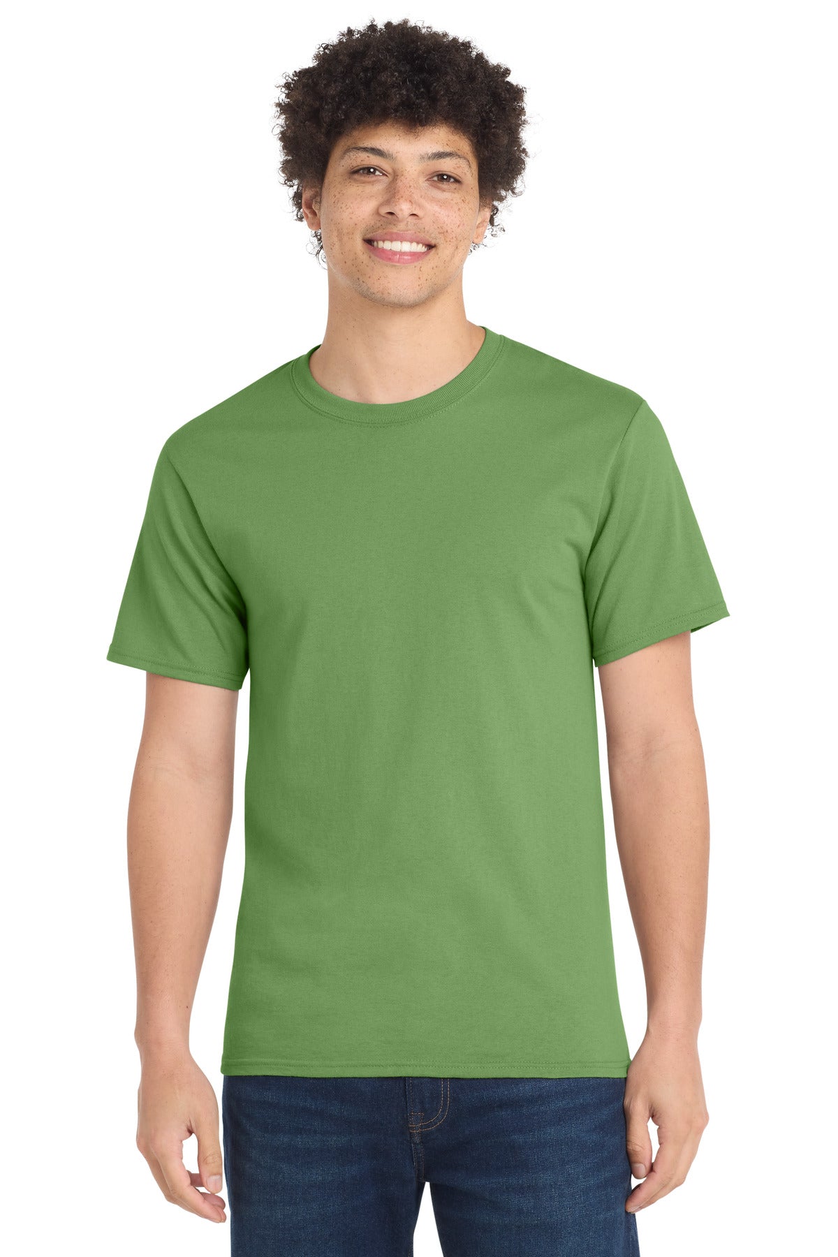 Custom Embroidered Port & Co T-Shirts  in Dill Green