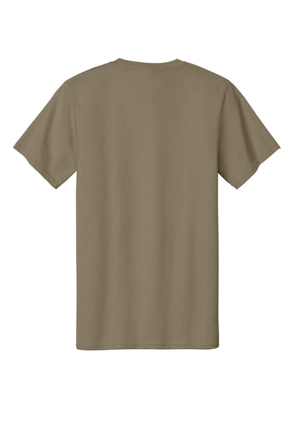 Custom Embroidered Port & Co T-Shirts  in Dusty Brown
