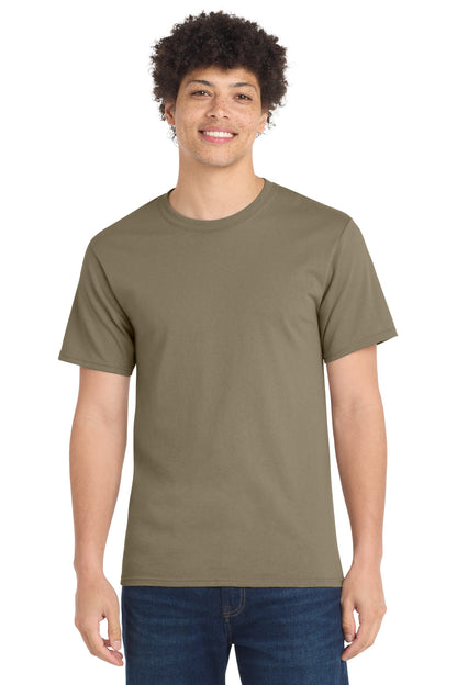 Custom Embroidered Port & Co T-Shirts  in Dusty Brown