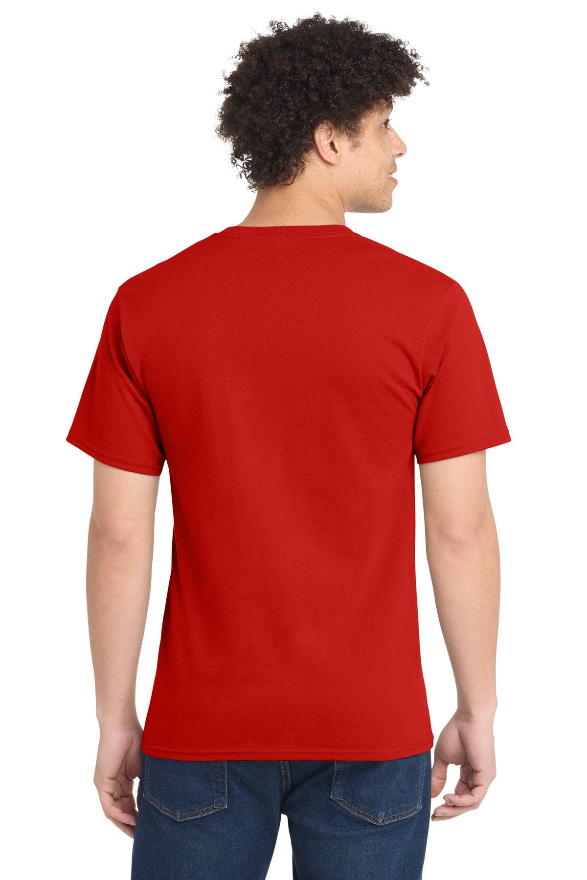 Custom Embroidered Port & Co T-Shirts  in Fiery Red