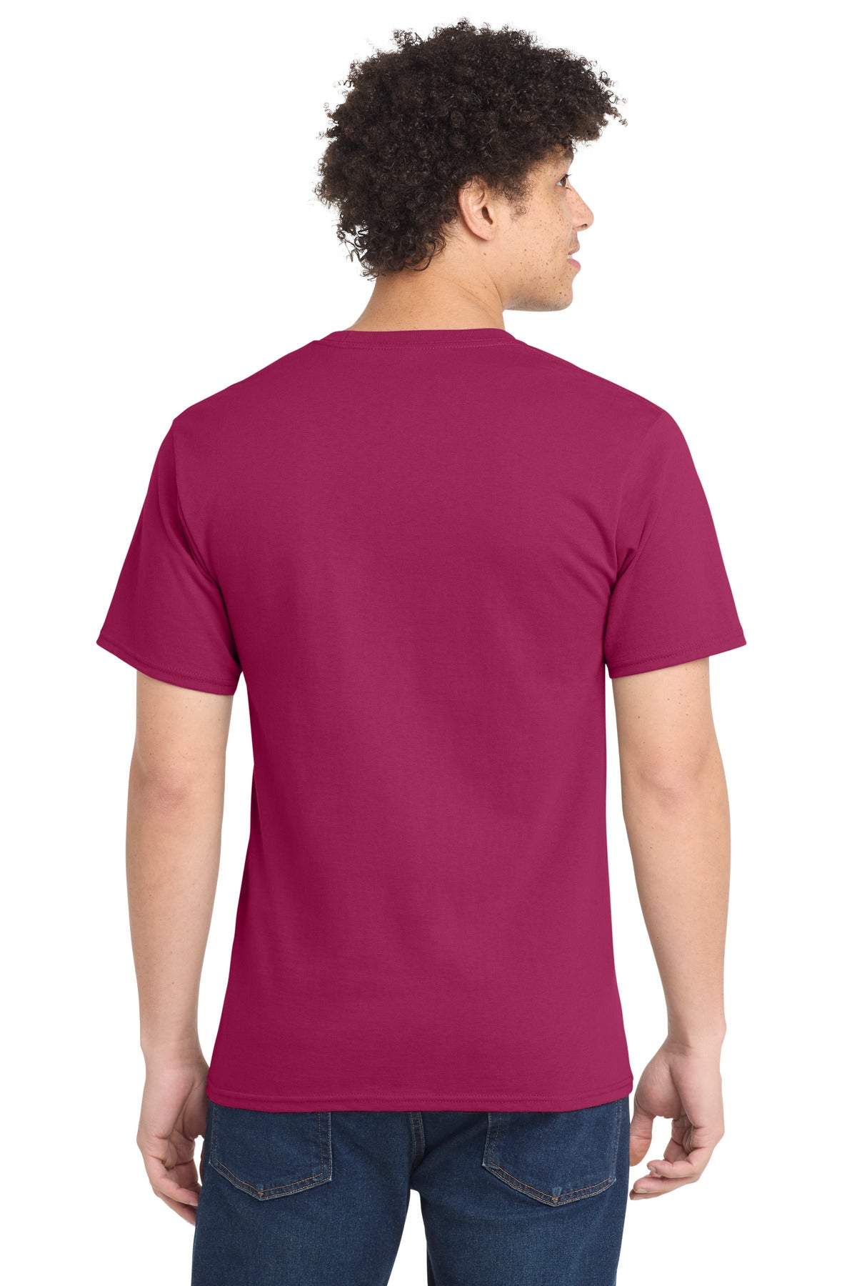Custom Embroidered Port & Co T-Shirts  in Flush Pink