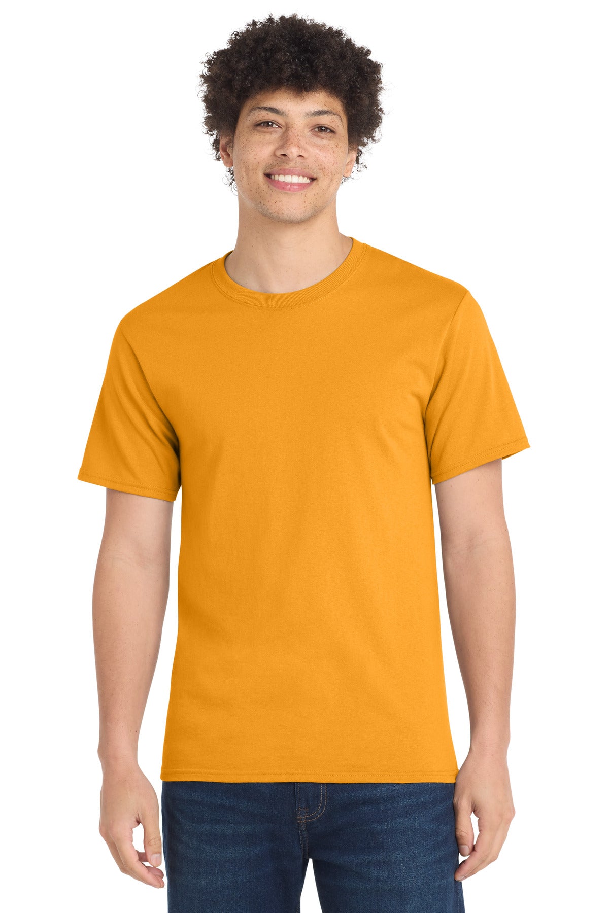 Custom Embroidered Port & Co T-Shirts  in Gold