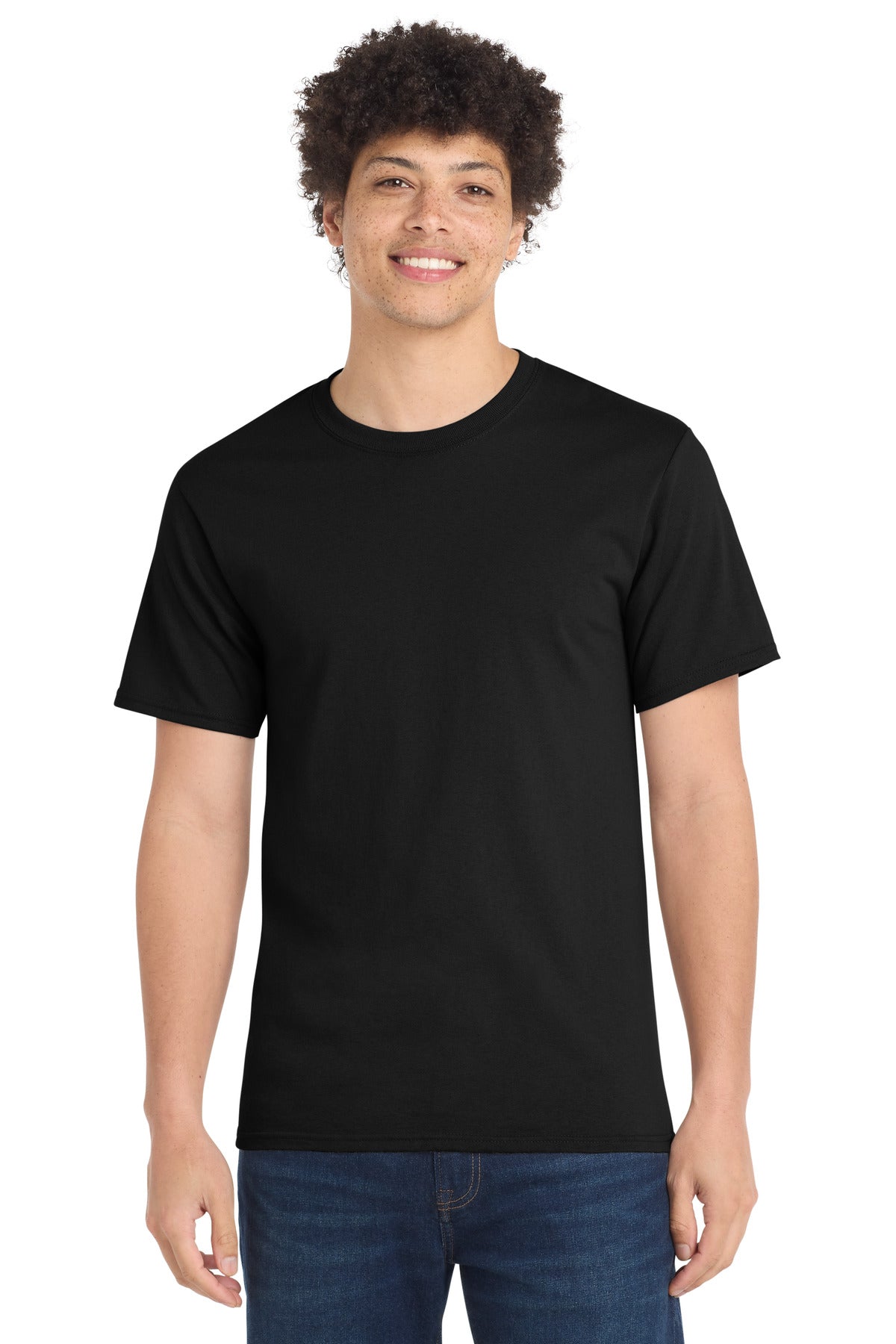 Custom Embroidered Port & Co T-Shirts  in Jet Black