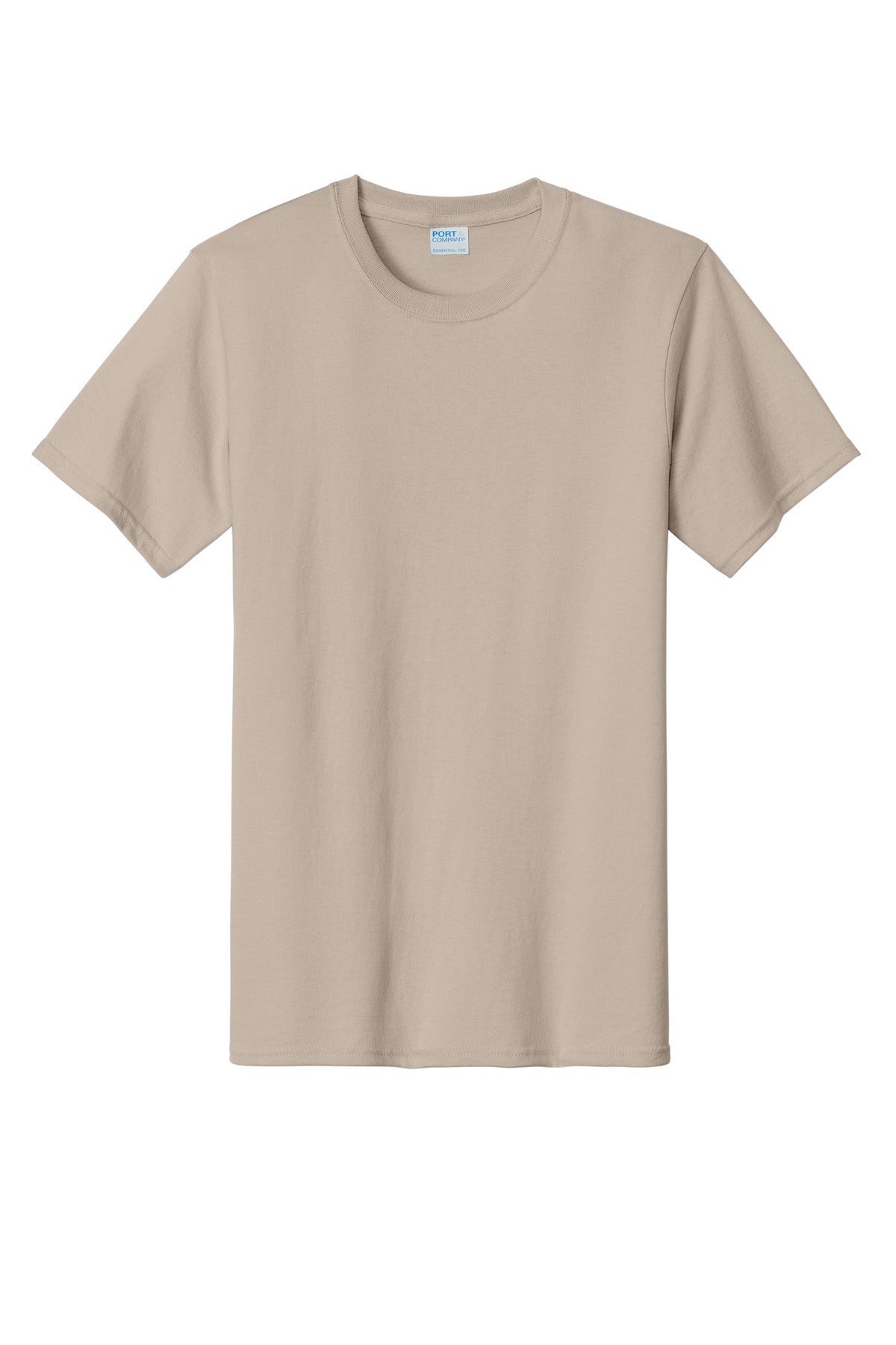 Custom Embroidered Port & Co T-Shirts  in Light Sand