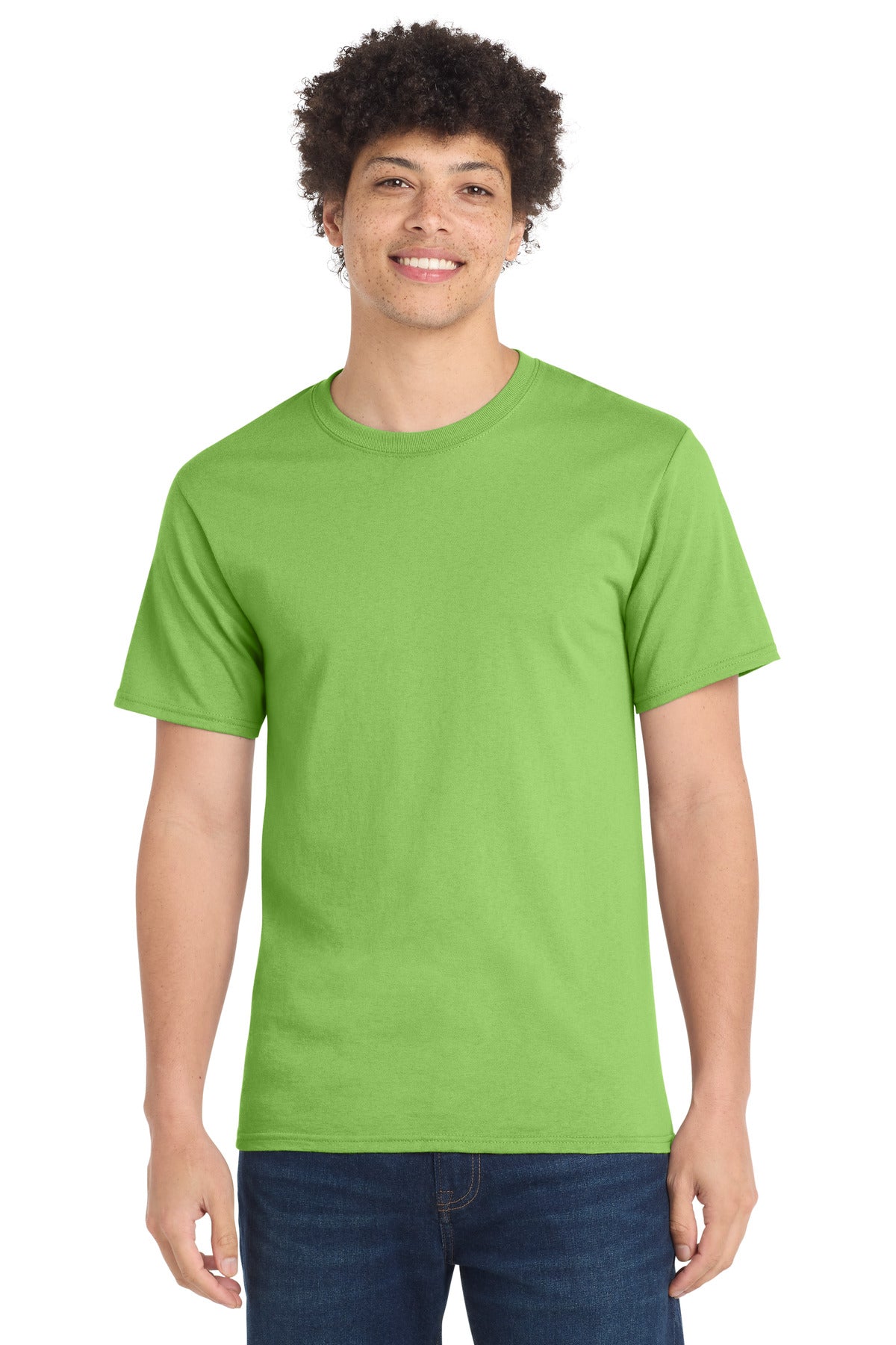 Custom Embroidered Port & Co T-Shirts  in Lime