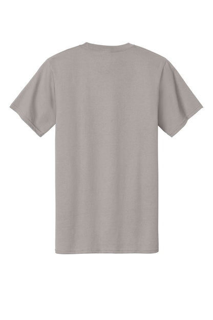 Custom Embroidered Port & Co T-Shirts  in Medium Grey
