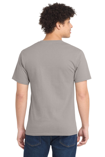 Custom Embroidered Port & Co T-Shirts  in Medium Grey