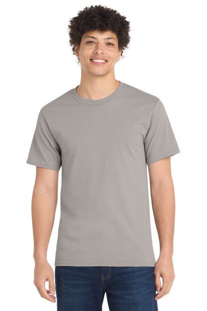 Custom Embroidered Port & Co T-Shirts  in Medium Grey