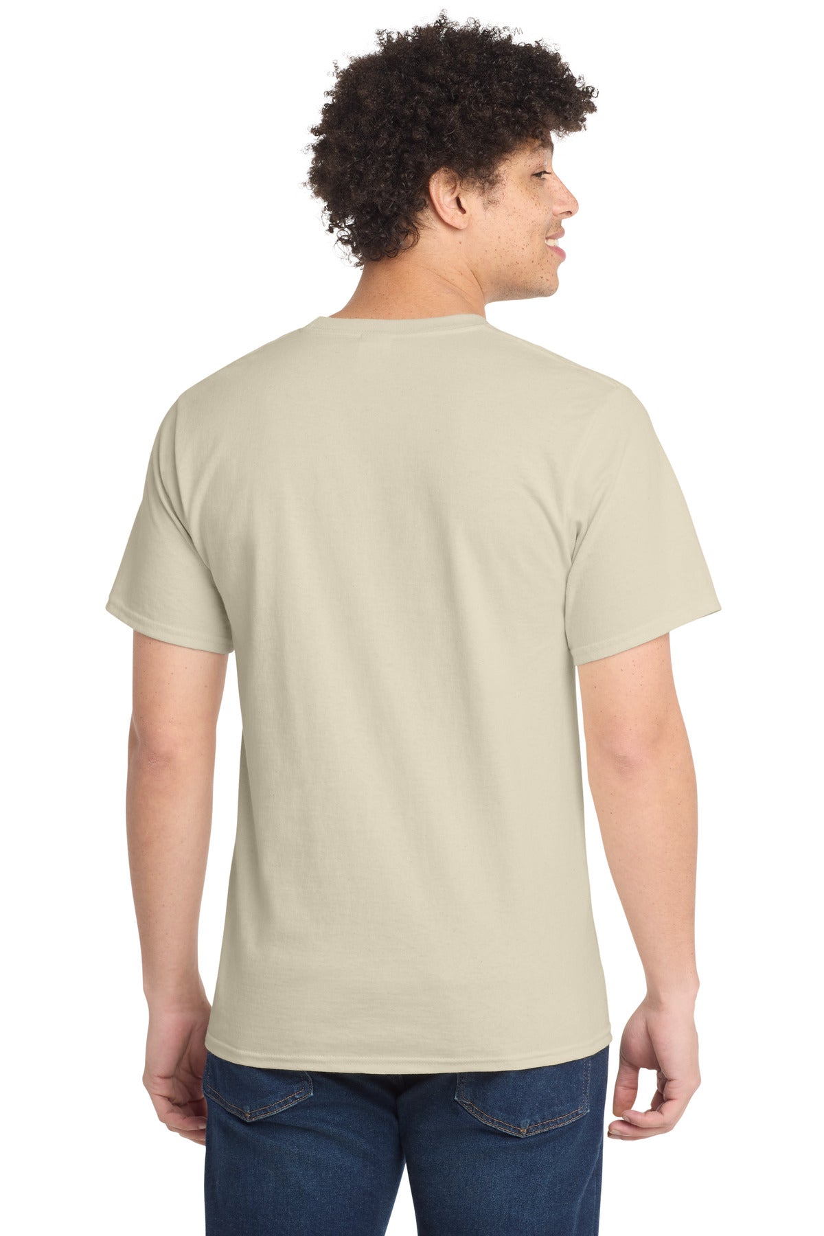 Custom Embroidered Port & Co T-Shirts  in Natural