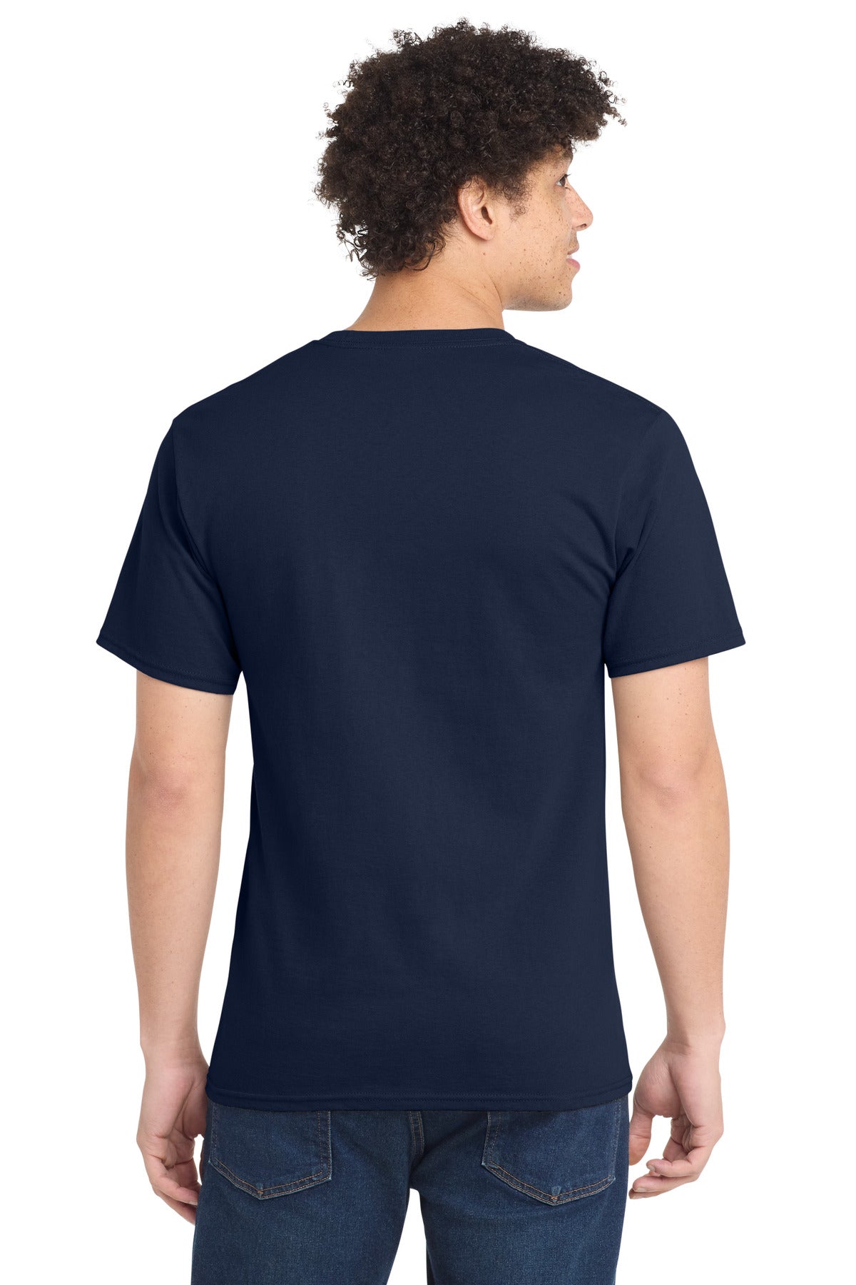 Custom Embroidered Port & Co T-Shirts  in Navy