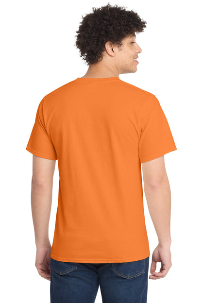 Custom Embroidered Port & Co T-Shirts  in Orange Sherbet