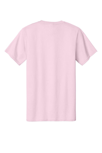 Custom Embroidered Port & Co T-Shirts  in Pale Pink