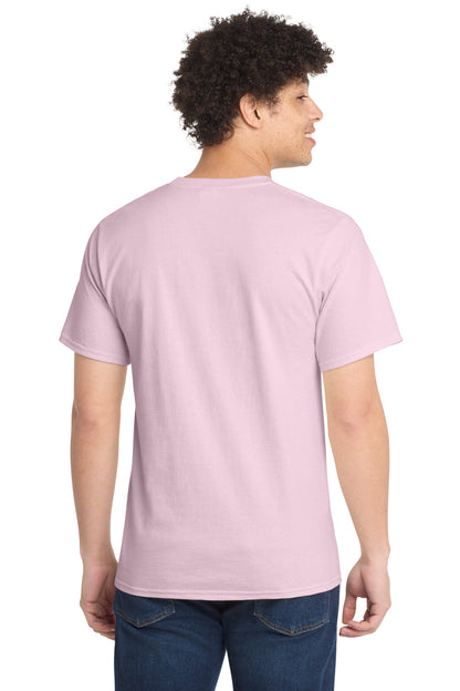 Custom Embroidered Port & Co T-Shirts  in Pale Pink