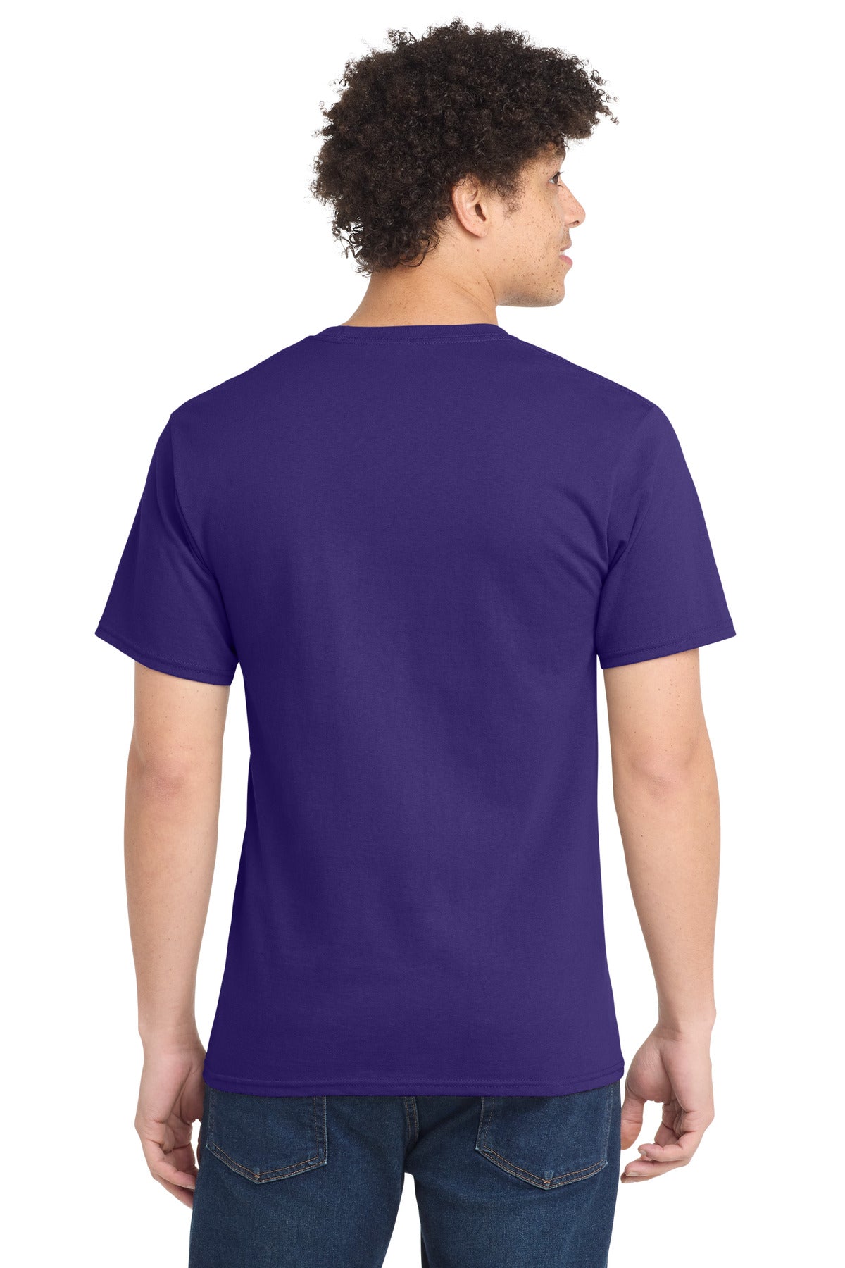 Custom Embroidered Port & Co T-Shirts  in Purple