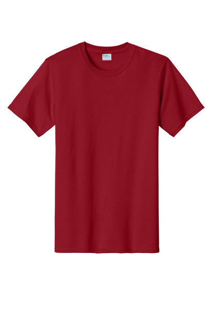 Custom Embroidered Port & Co T-Shirts  in Rich Red
