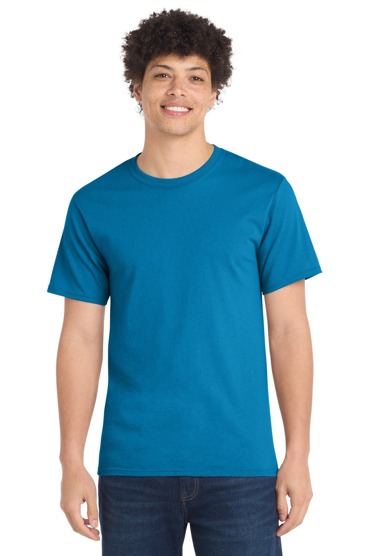 Custom Embroidered Port & Co T-Shirts  in Sapphire