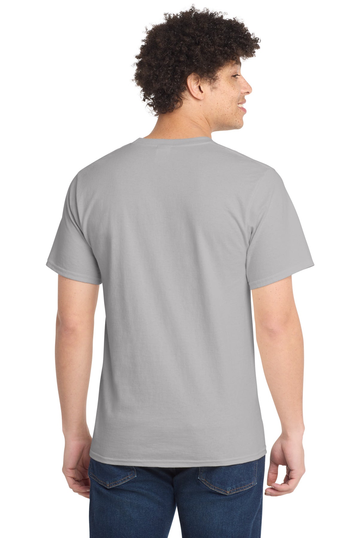 Custom Embroidered Port & Co T-Shirts  in Silver