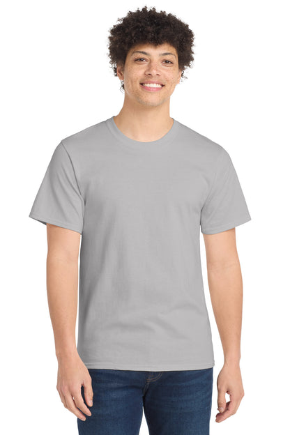 Custom Embroidered Port & Co T-Shirts  in Silver
