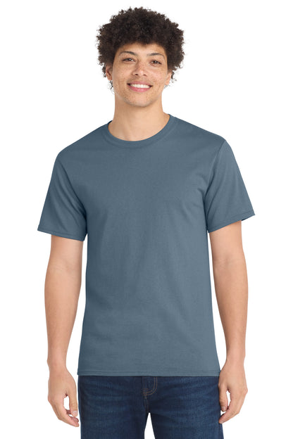 Custom Embroidered Port & Co T-Shirts  in Stonewashed Blue